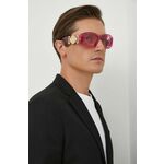 Sončna očala Versace moški, roza barva - roza. Sončna očala iz kolekcije Versace. Model z enobarvnimi stekli in okvirji iz kombinacije umetne snovi in kovine. Ima filter UV 400.