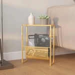 vidaXL Stojalo za revije zlato 35x15x45 cm jeklo
