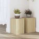 vidaXL Stojalo za rastline 2 kosa artisan hrast 20x20x30 cm inž. les