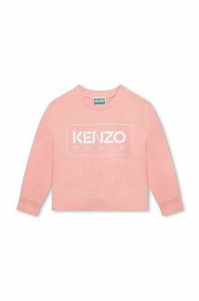 Otroški pulover Kenzo Kids roza barva - roza. Otroški pulover iz kolekcije Kenzo Kids. Model izdelan iz pletenine s potiskom.