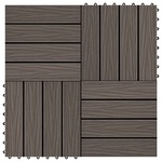 shumee Talne plošče 11 kosov globok relief WPC 30x30 cm 1 m2 rjava