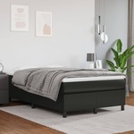Box spring posteljni okvir črn 120x200 cm umetno usnje