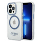 Guess iphone 14 pro max 6,7" modri trdi kovinski ovitek z obrisi magsafe