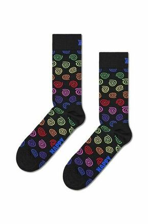 Nogavice Happy Socks Swirl Sock črna barva - črna. Nogavice iz kolekcije Happy Socks. Model izdelan iz elastičnega
