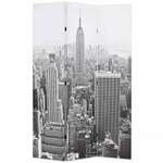 VIDAXL Zložljiv paravan 120x170 cm New York podnevi črn in bel