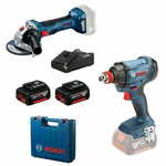 BOSCH PROFESSIONAL akumulatorski set orodja GDX 180-LI+GWS 180-LI​ 2x GBA 18V 4.0Ah + GAL 18V-40 0615990N1U