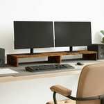 vidaXL Stojalo za monitor dimljeni hrast 100x27x10 cm inženirski les