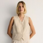 Reserved - Eleganten brezrokavnik - beige beige 68% POLIESTER, 22% VISKOZA, 6% VOLNA, 4% ELASTAN 179AF-08X