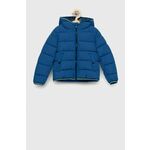 Otroška jakna Geox - modra. Otroški jakna iz kolekcije Geox. Podložen model, izdelan iz prešitega materiala.
