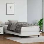 vidaXL Box spring postelja z vzmetnico bela 80x200 cm umetno usnje