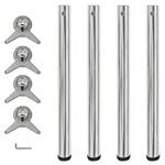 Greatstore 4 Nastavljive Noge za Mizo Nastavljiva Višina Krom 710 mm