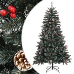 Greatstore Umetna novoletna jelka s stojalom zelena 150 cm PVC