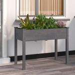 vidaXL Korito s podlogo sive barve 118x59x76 cm trden les jelke