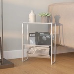 vidaXL Stojalo za revije srebrno 35x15x45 cm jeklo