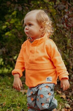Otroški pulover Jack Wolfskin SMILEYWORLD MIDLAYER oranžna barva - oranžna. Otroški pulover iz kolekcije Jack Wolfskin. Model izdelan iz enobarvne pletenine.