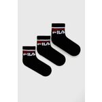 Fila otroške nogavice (3-pack) - črna. Otroške kratke nogavice iz kolekcije Fila. Model iz elastičnega materiala. Vključeni trije pari