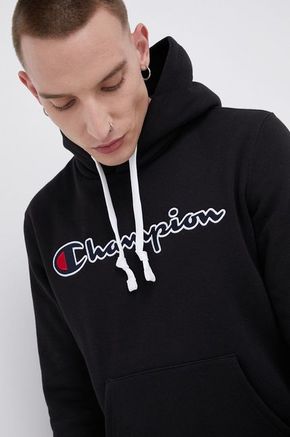 Champion bluza - črna. Mikica s kapuco iz kolekcije Champion. Model izdelan iz debele