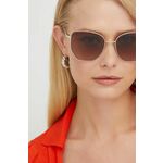 Sončna očala MCQ ženski, rjava barva - rjava. Sončna očala iz kolekcije MCQ. Model s toniranimi stekli in okvirji iz kovine. Ima filter UV 400.