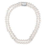 JwL Luxury Pearls Dvojna ogrlica iz pravih belih biserov JL0656