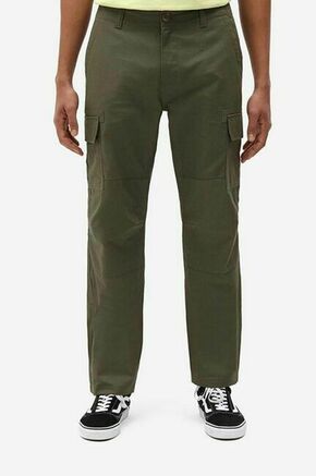 Bombažne hlače Dickies zelena barva - zelena. Cargo hlače iz kolekcije Dickies. Model izdelan iz enobarvne tkanine. Model iz izjemno udobne bombažne tkanine.