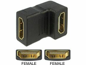 Delock 65075 adapter HDMI ženski-HDMI ženski 90° navzdol