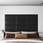 vidaXL Stenski paneli 12 kosov črni 60x30 cm umetno usnje 2,16 m²