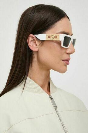 Sončna očala Versace siva barva - siva. Sončna očala iz kolekcije Versace. Model z enobarvnimi stekli in okvirji iz plastike. Ima filter UV 400.