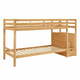 Siva pograd otroška postelja iz masivnega bora s prostorom za shranjevanje 90x200 cm Alpi – Støraa