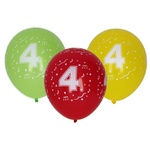 WEBHIDDENBRAND Napihljiv balon 30 cm - komplet 5, s številko 4