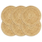 vidaXL Pogrinjki 6 kosov naravni 38 cm okrogli iz jute