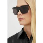 Sončna očala Saint Laurent ženski, črna barva - črna. Sončna očala iz kolekcije Saint Laurent. Model s toniranimi stekli in okvirji iz kovine. Ima filter UV 400.