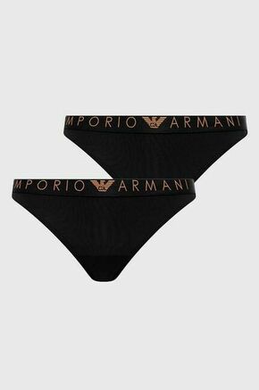 Brazilke Emporio Armani Underwear 2-pack črna barva - črna. Brazilke iz kolekcije Emporio Armani Underwear. Model izdelan iz elastične pletenine. V kompletu sta dva para.