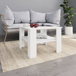 vidaXL Klubska mizica bela 60x60x42 cm iverna plošča