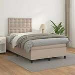 vidaXL Box spring postelja z vzmetnico kapučino 120x200cm umetno usnje