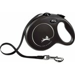 Flexi New Classic povodec, L, 8 m, do 50 kg, črn