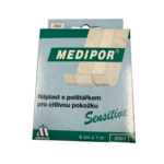 Mediplast MEDIPOR obliž z blazinico za občutljivo kožo 8 cm x 1 m