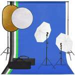 shumee Komplet za foto studio z lučmi, ozadjem in odbojnikom