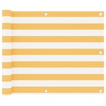 Vidaxl Balkonsko platno belo in rumeno 75x500 cm oksford blago