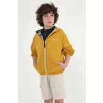 Otroška dvostranska jakna Mayoral rumena barva - rumena. Otroška Jakna iz kolekcije Mayoral. Nepodloženi model izdelan iz iz kombinacije gladkega in vzorčastega blaga.