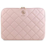 shumee Guess Quilted 4G Sleeve - etui za prenosni računalnik 13" / 14" (roza)