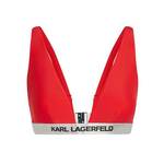 Modrček Karl Lagerfeld črna barva - rdeča. Modrček s klasičnega krojem iz kolekcije Karl Lagerfeld. Model izdelan iz enobarvnega materiala.
