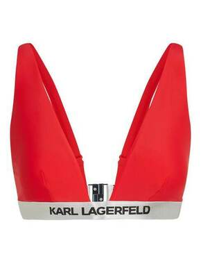 Modrček Karl Lagerfeld črna barva - rdeča. Modrček s klasičnega krojem iz kolekcije Karl Lagerfeld. Model izdelan iz enobarvnega materiala.