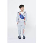 Otroška bombažna mikica Kenzo Kids siva barva, - siva. Otroška mikica s kapuco iz kolekcije Kenzo Kids. Model z zapenjanjem na zadrgo izdelan iz pletenine.