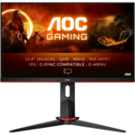 AOC Q24G2A monitor, IPS, 23.8", 16:9, 2560x1440, 165Hz, pivot, HDMI, Display port