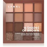 LAMEL 16 Shades Of Brown paleta senčil za oči 16 g