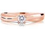 Cutie Jewellery Fini prstan s cirkonom Z6817-1906-10-X-4 (Obseg 48 mm) roza zlato 585/1000