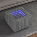 vidaXL Klubska mizica LED siva sonoma 60x60x40 cm inženirski les