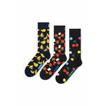 Nogavice Happy Socks Classic Banana 3-pack črna barva - črna. Nogavice iz kolekcije Happy Socks. Model izdelan iz elastičnega, vzorčastega materiala. V kompletu so trije pari.