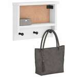 vidaXL Stenski obešalnik za plašče "SANDNES" bela 45x12x35 cm les bor