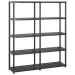 shumee Regal s policami 5-nadstropni črn 142x38x170 cm plastika